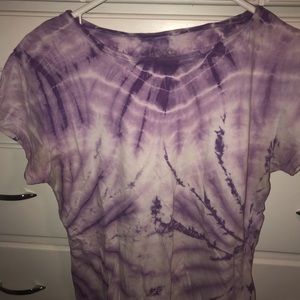 Worn purple tie dye shirt